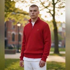 Polo vintage estate rib quarter zip pullover